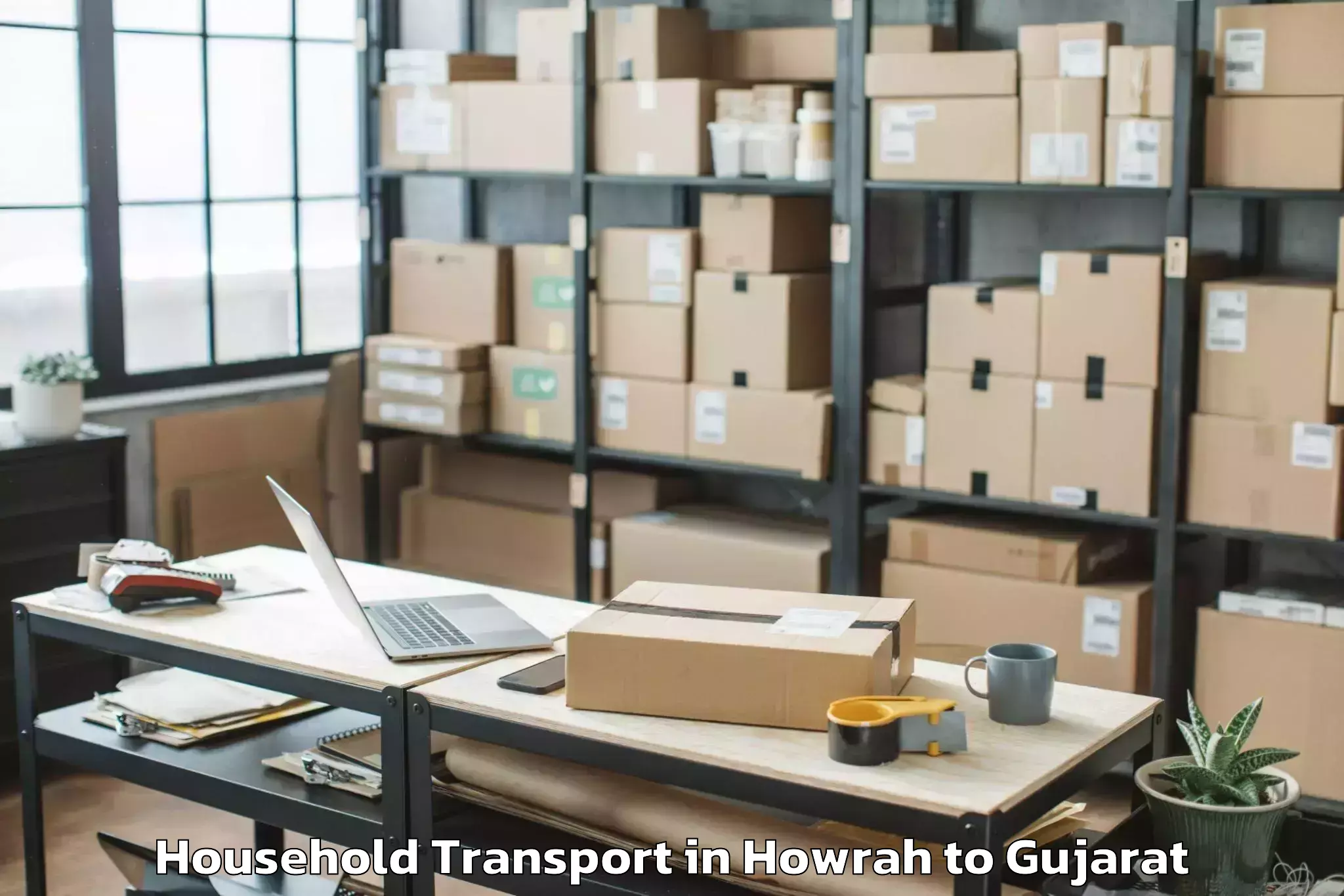 Reliable Howrah to Patdi Household Transport